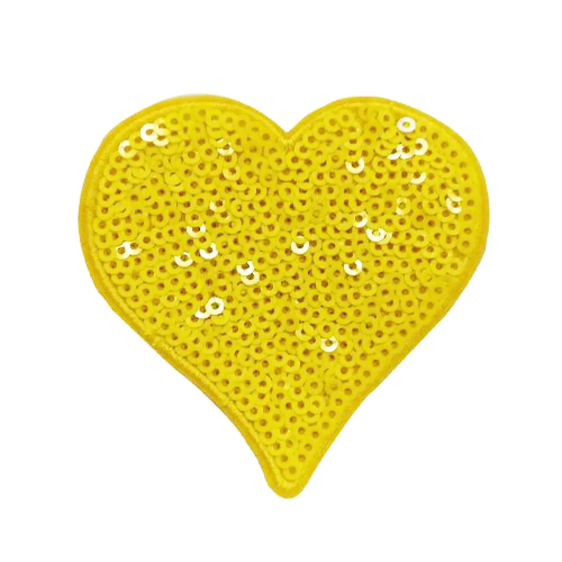 Blauw - geel embleem hartje met pailletten.