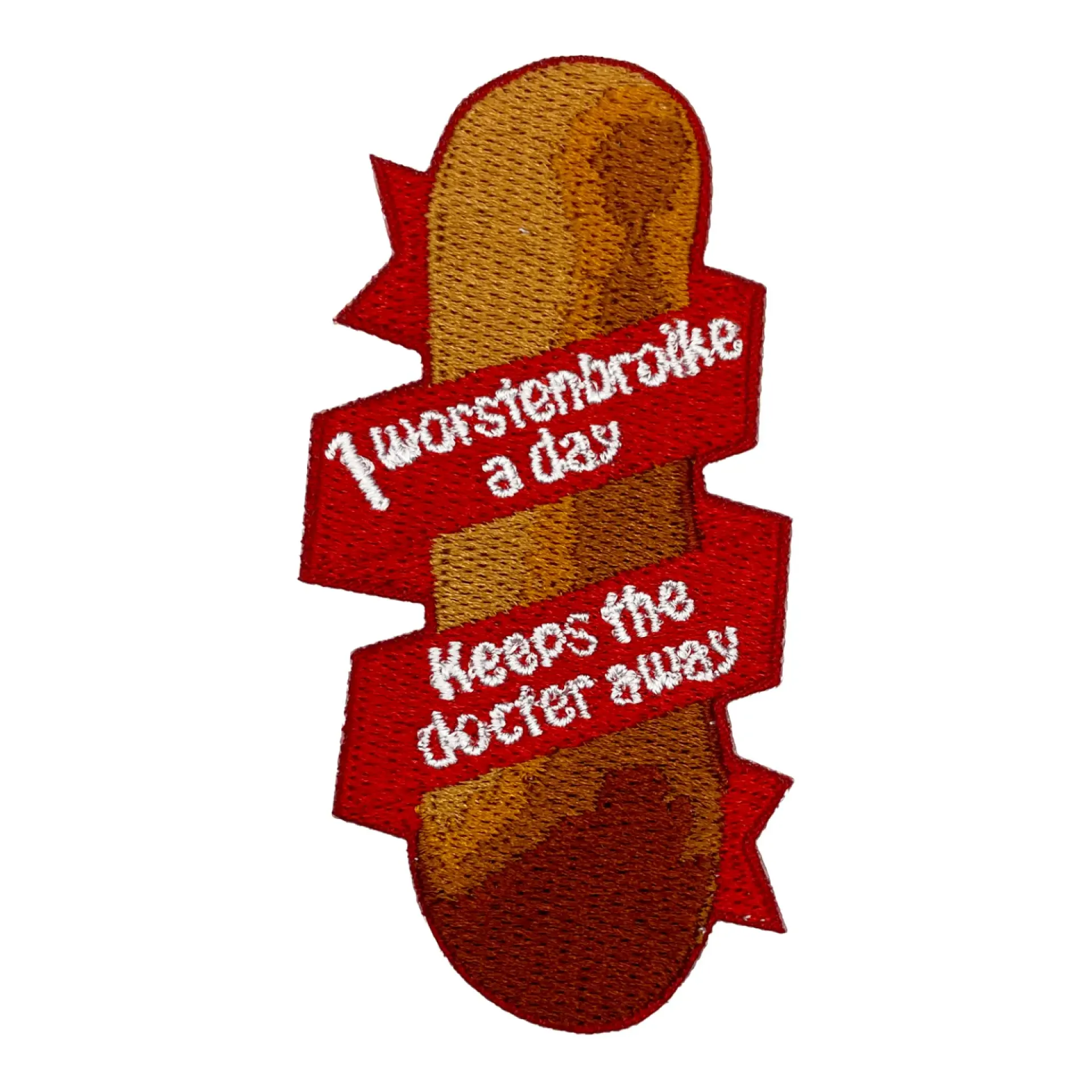 Blauw - geel embleem one worstenbroodje.