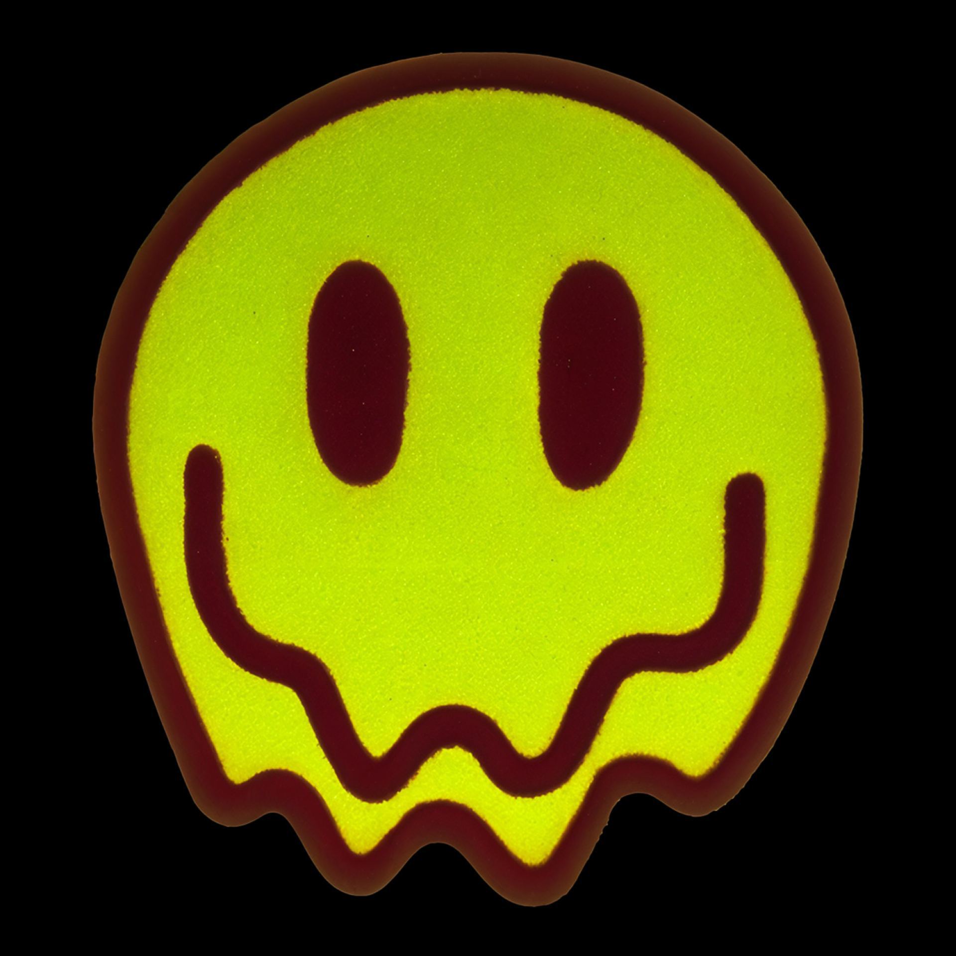 Blauw - geel embleem glow in the dark zwart