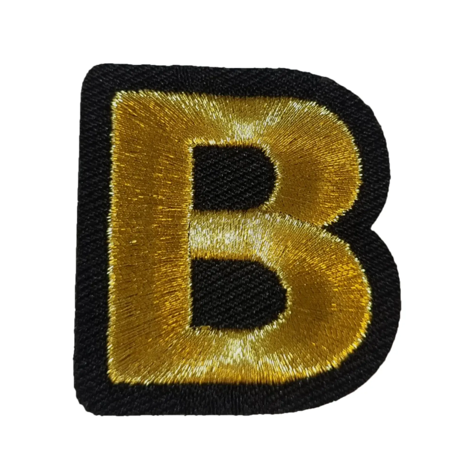 Blauw - geel embleem gouden letter B.