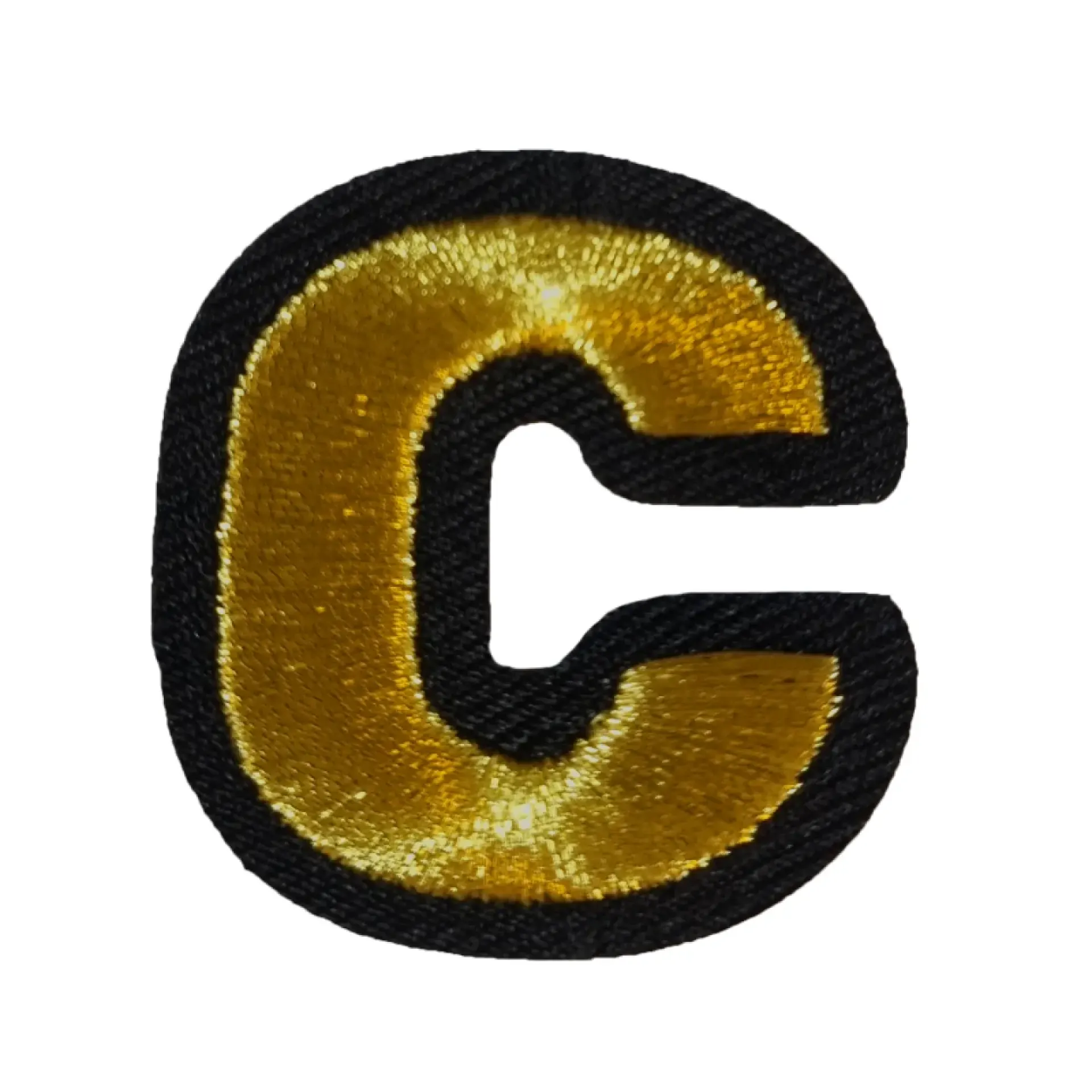 Blauw - geel embleem gouden letter C.