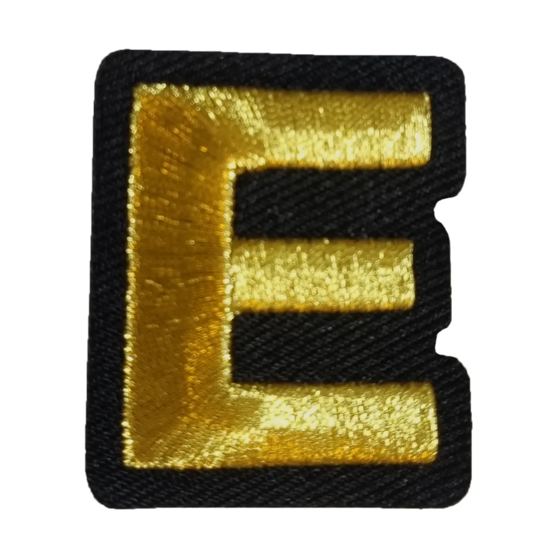Blauw - geel embleem gouden letter E.