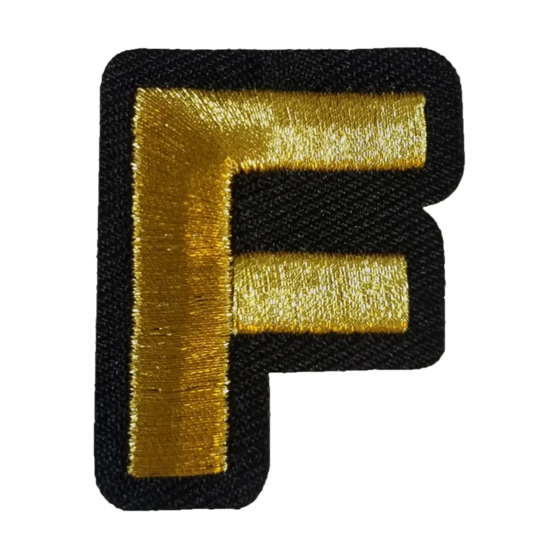 Blauw - geel embleem gouden letter F.