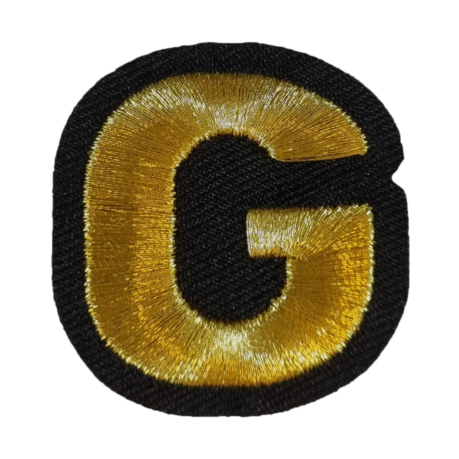 Blauw - geel embleem gouden letter G.