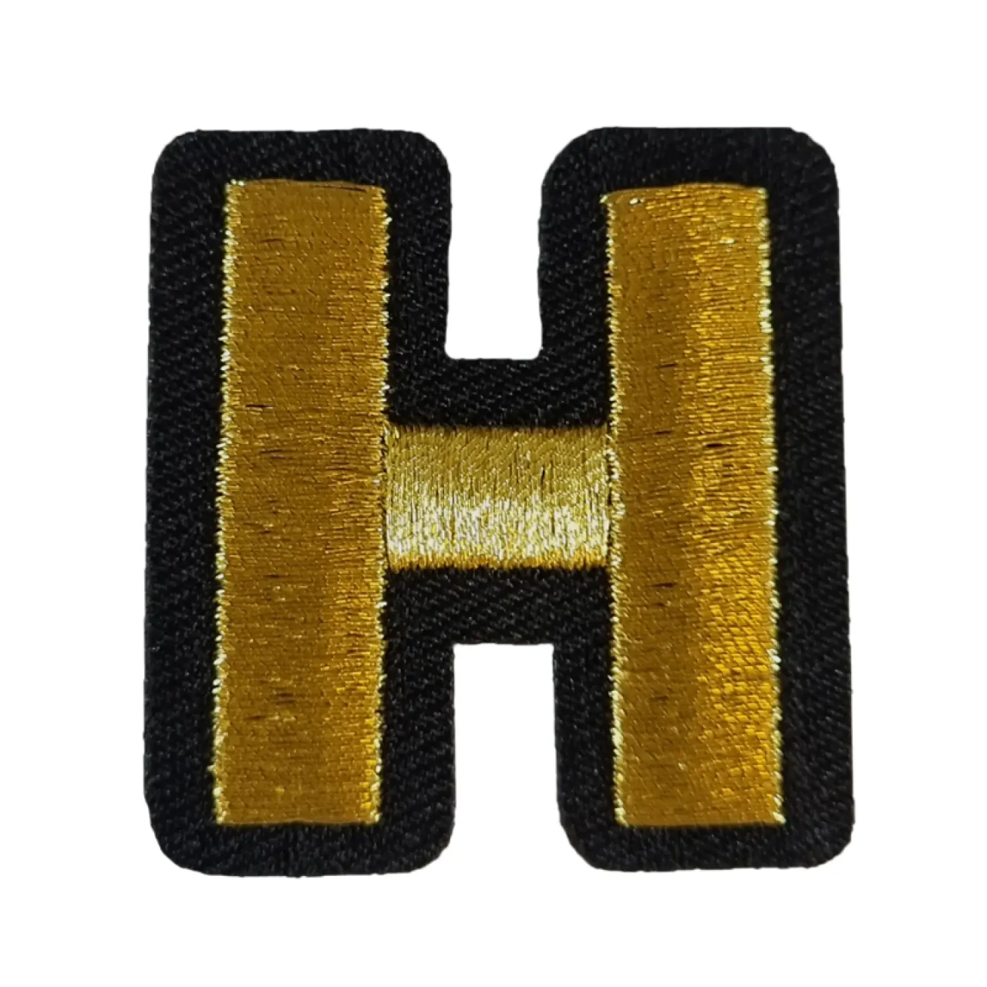 Blauw - geel embleem gouden letter H.