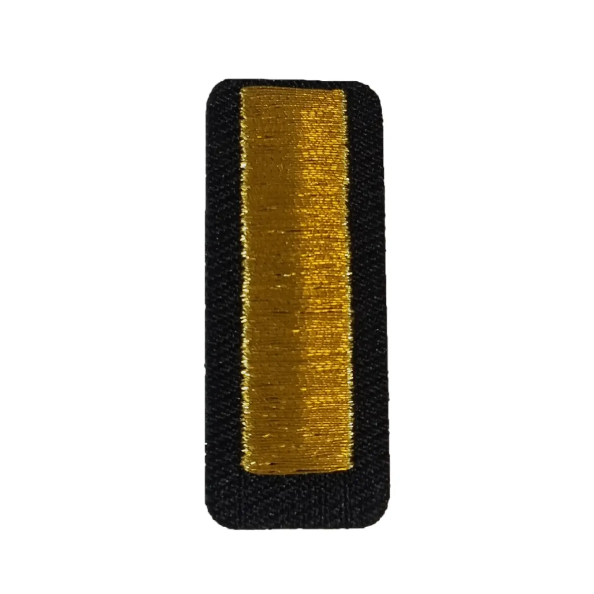 Blauw - geel embleem gouden letter I.