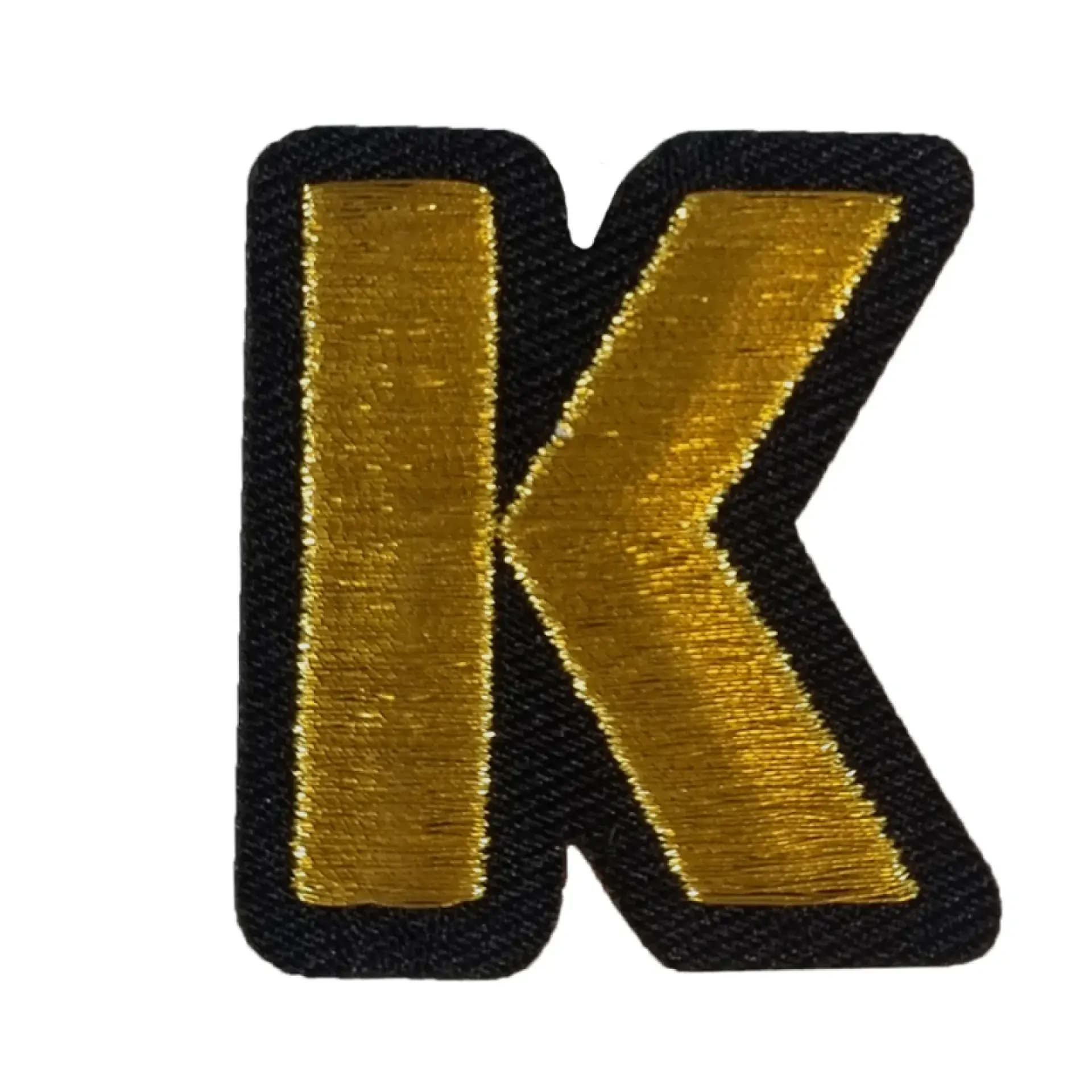 Blauw - geel embleem gouden letter K.