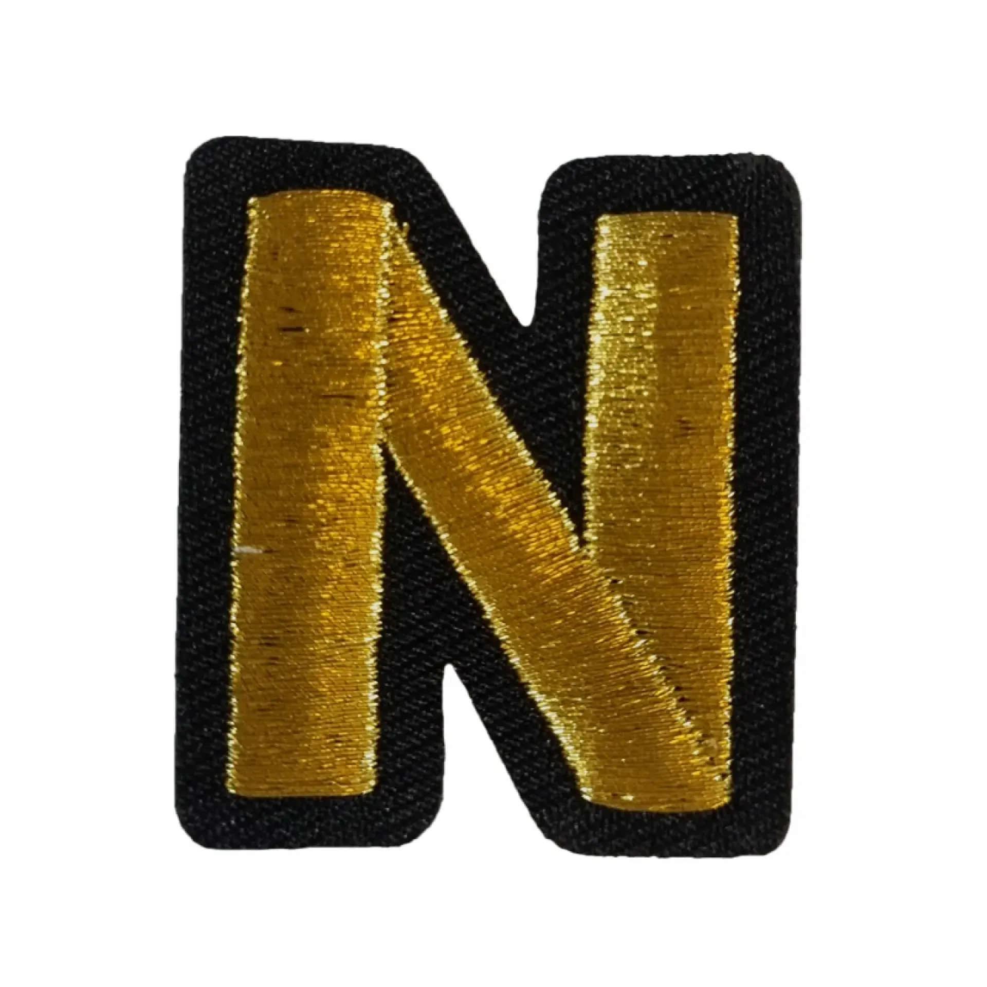 Blauw - geel embleem gouden letter N.