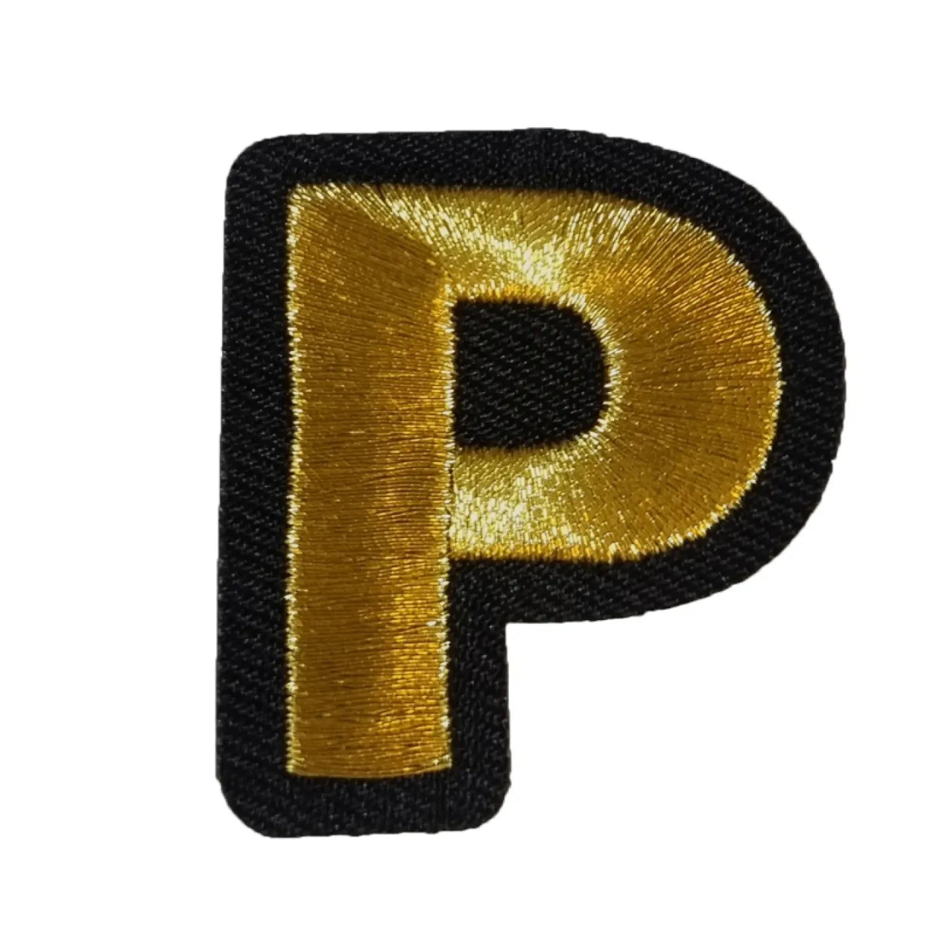 Blauw - geel embleem gouden letter P.