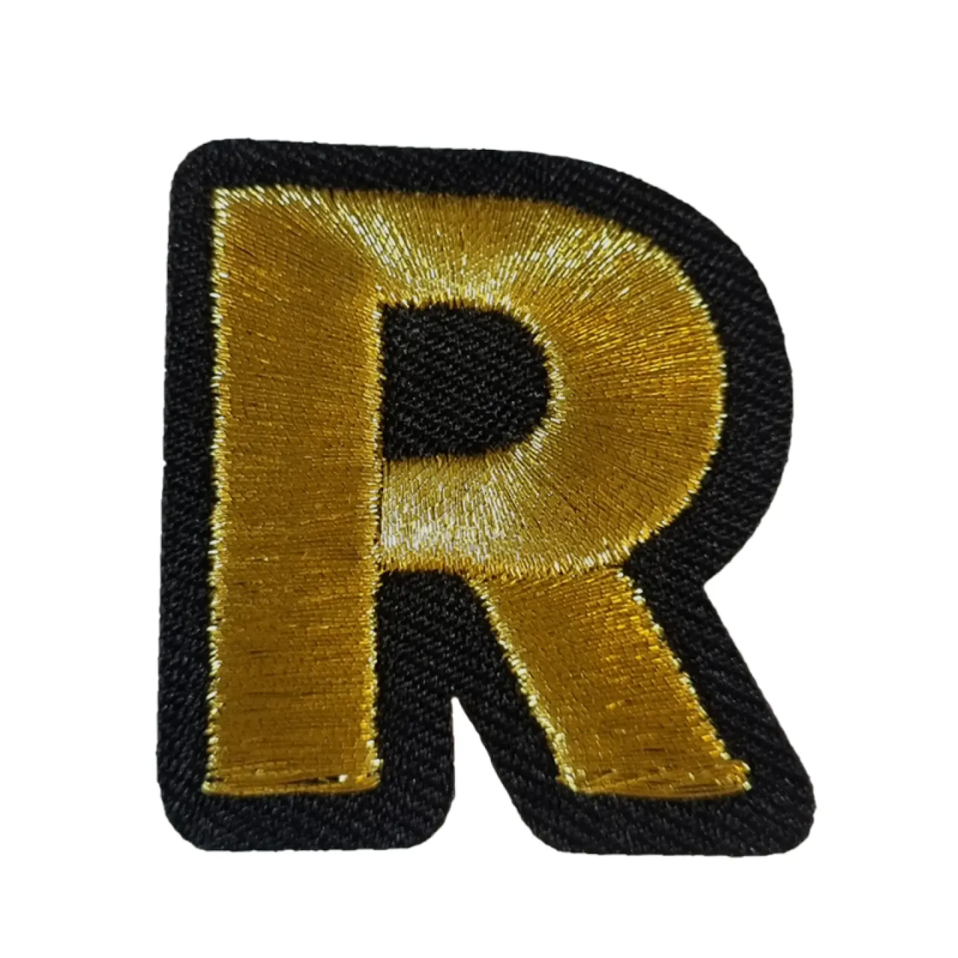 Blauw - geel embleem gouden letter R.