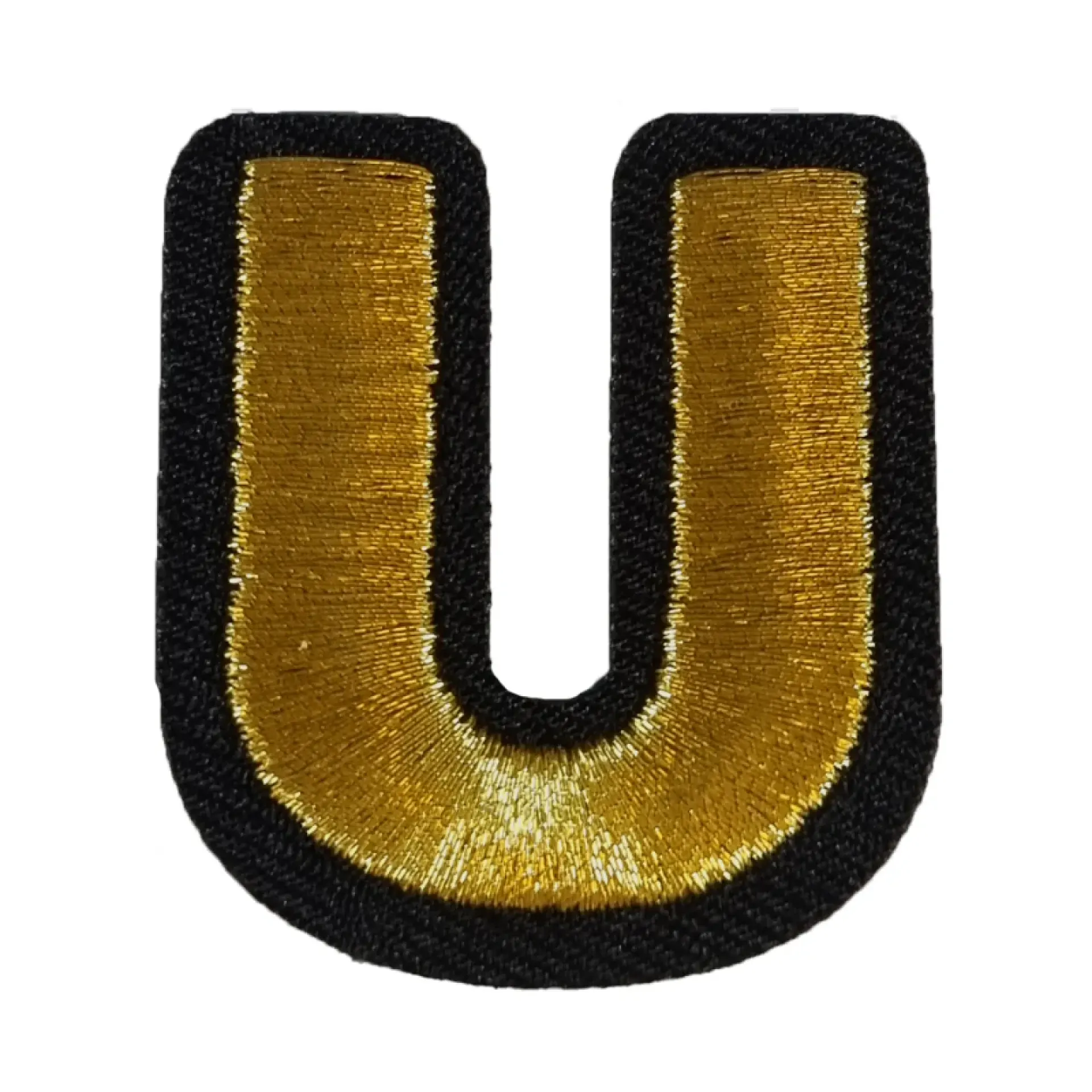 Blauw - geel embleem gouden letter U.