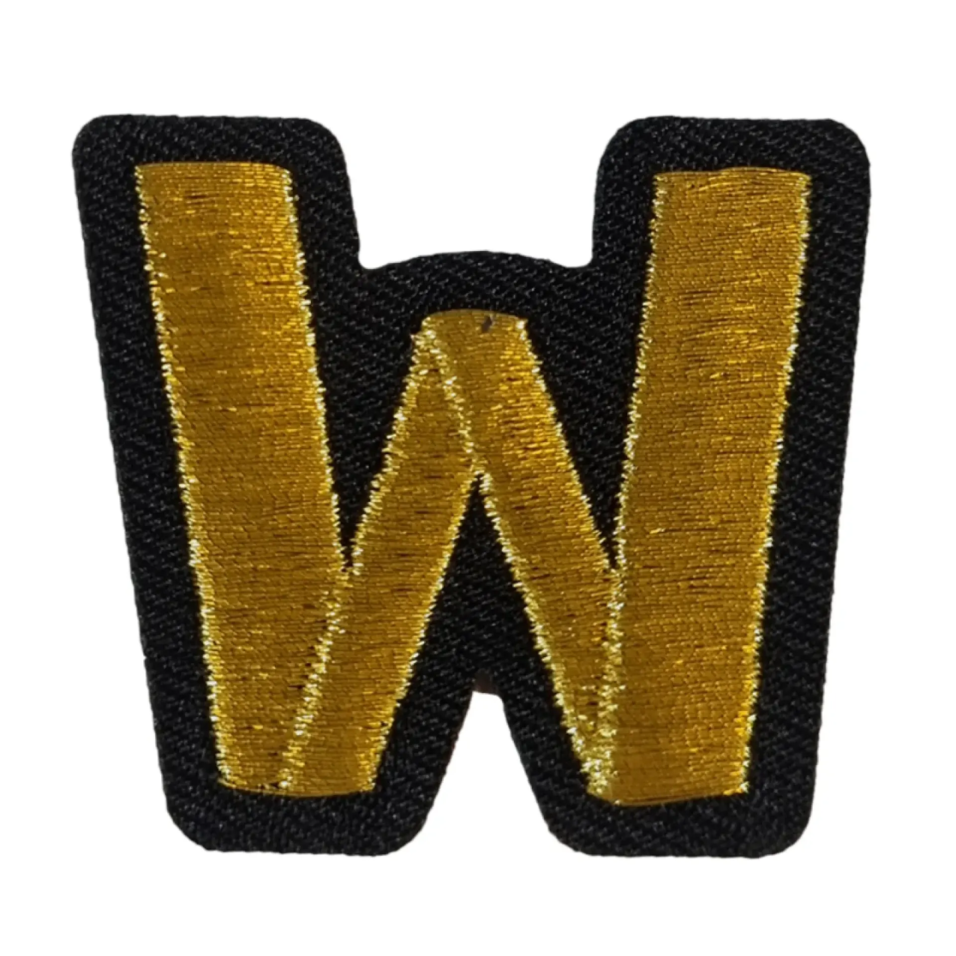 Blauw - geel embleem gouden letter W.