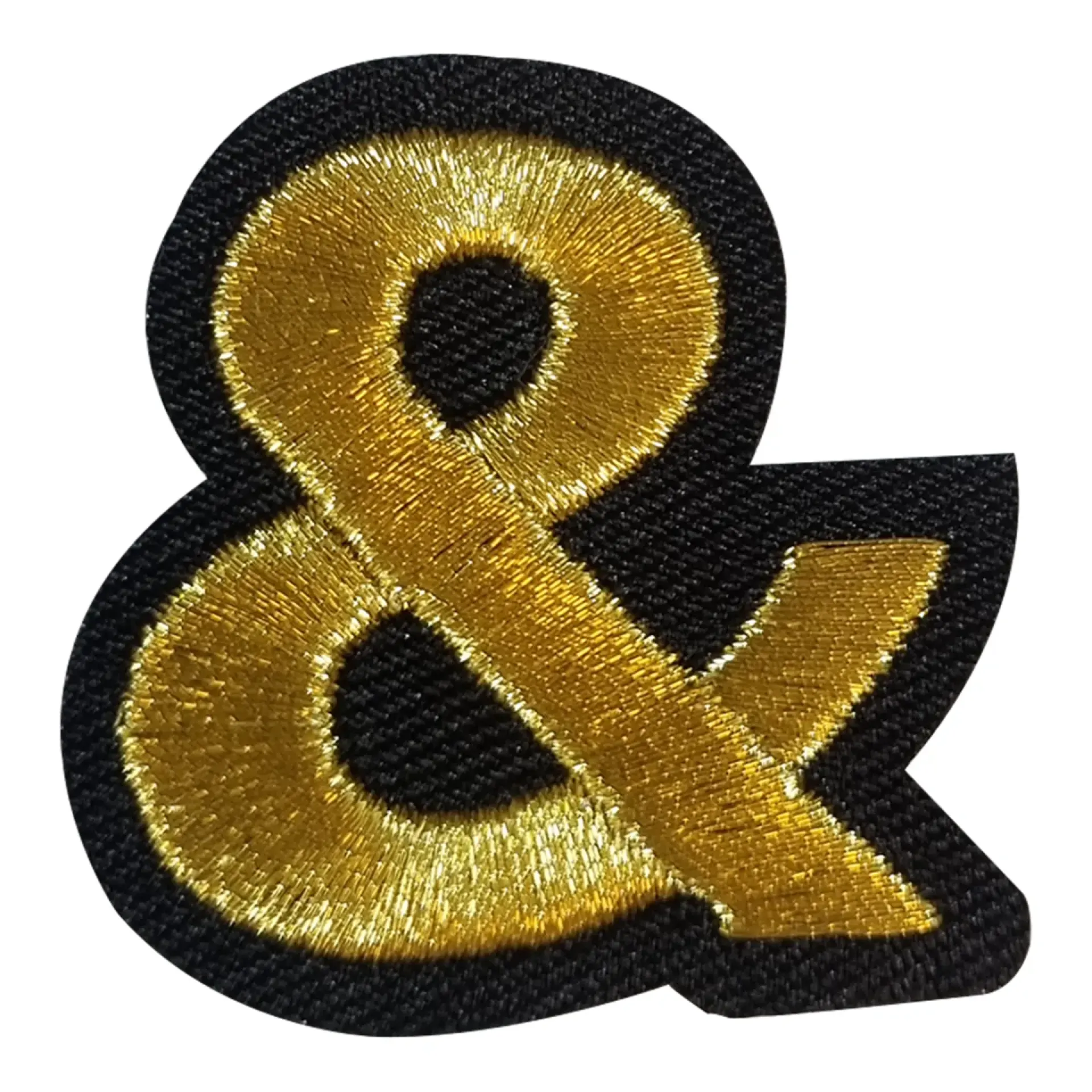 Blauw - geel embleem gouden leesteken &.