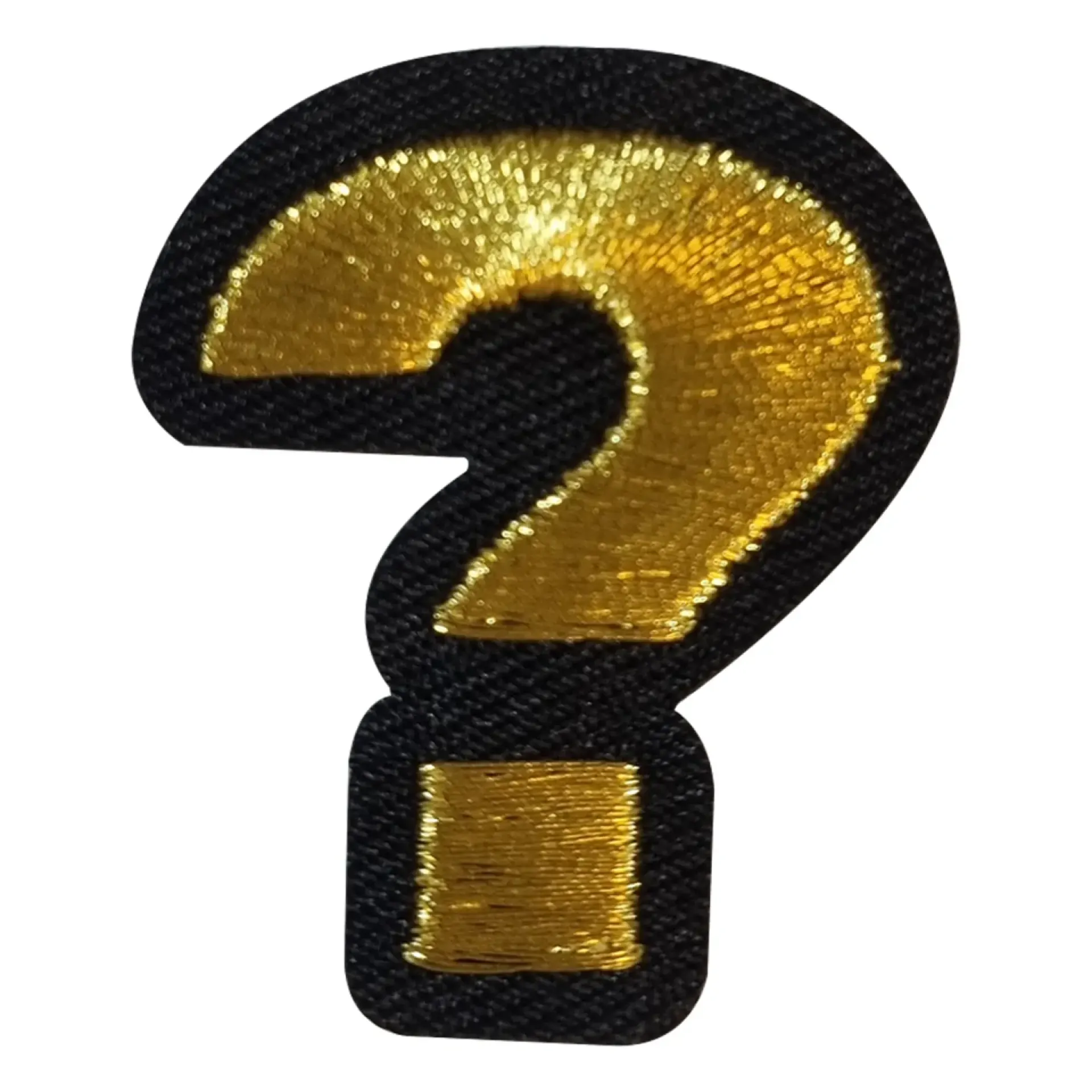 Blauw - geel embleem gouden vraagteken.