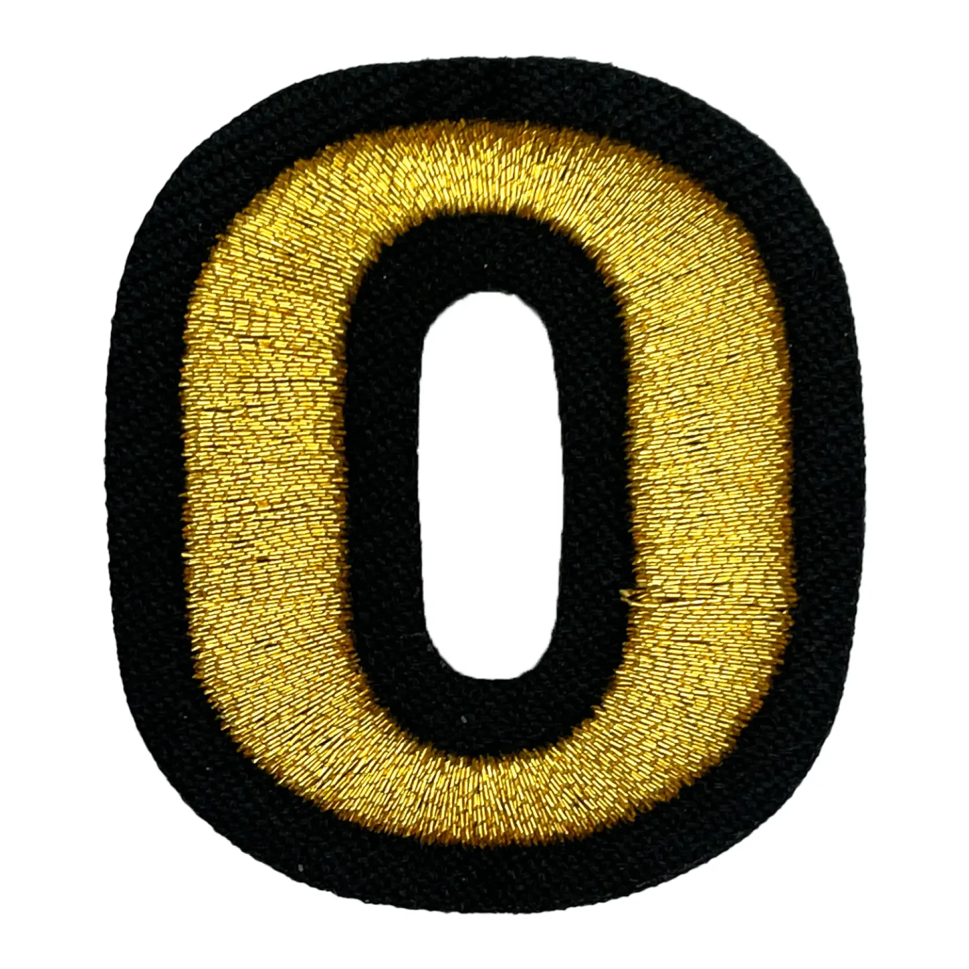 Blauw - geel embleem gouden cijfer 0.