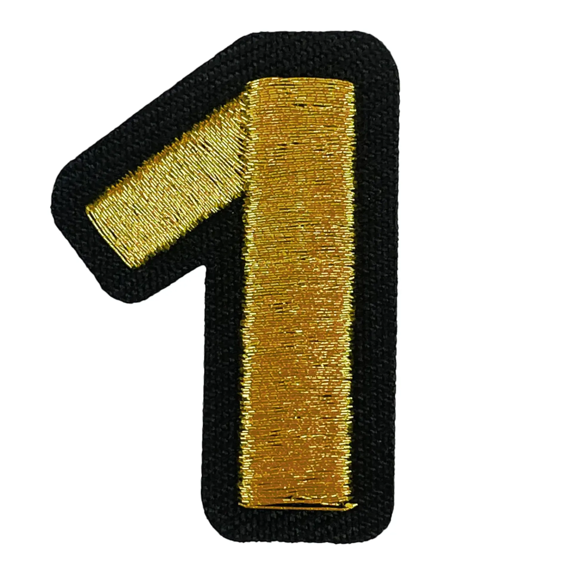 Blauw - geel embleem gouden cijfer 1.