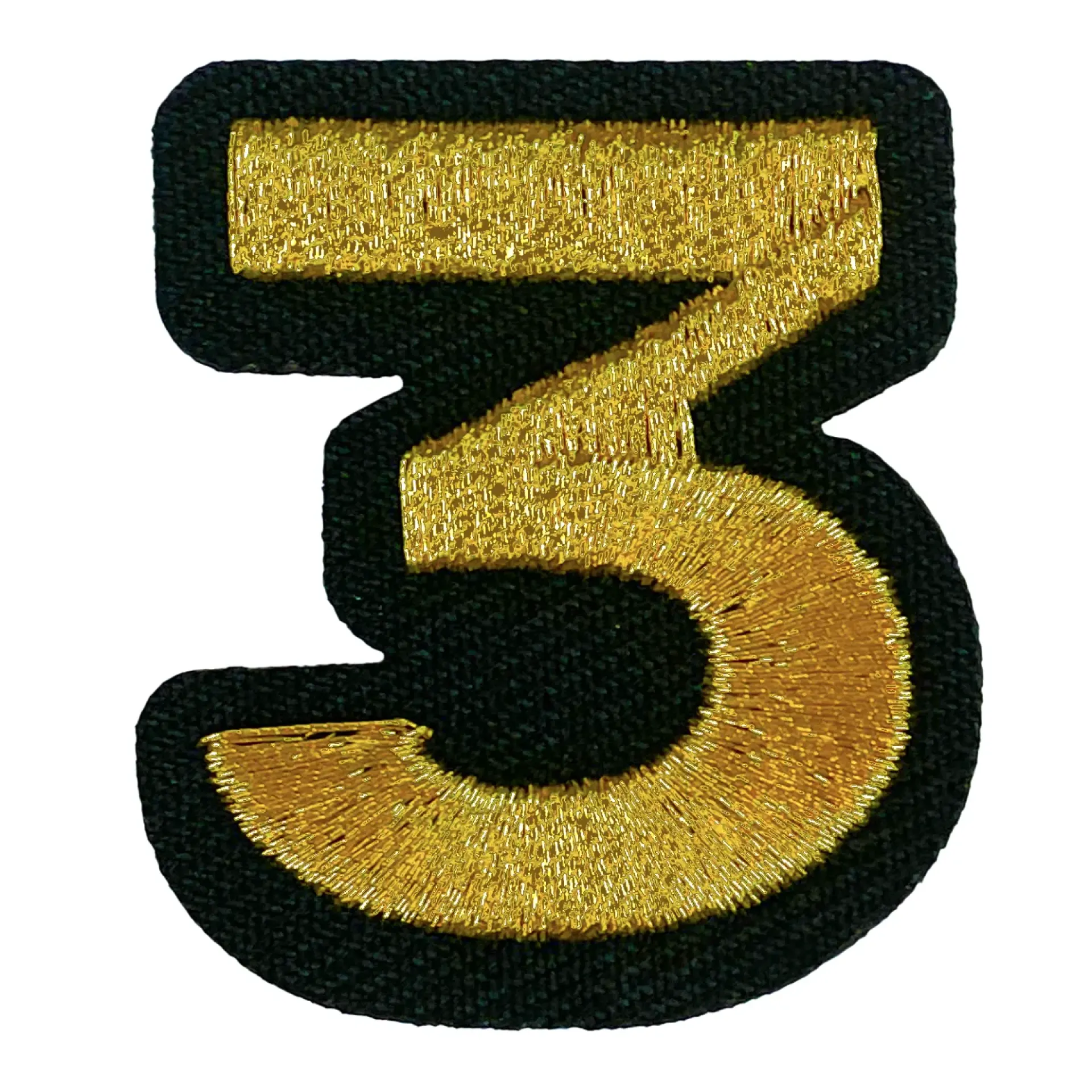 Blauw - geel embleem gouden cijfer 3.