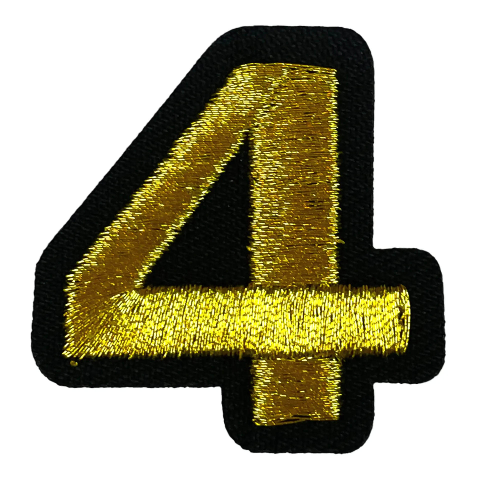 Blauw - geel embleem gouden cijfer 4.