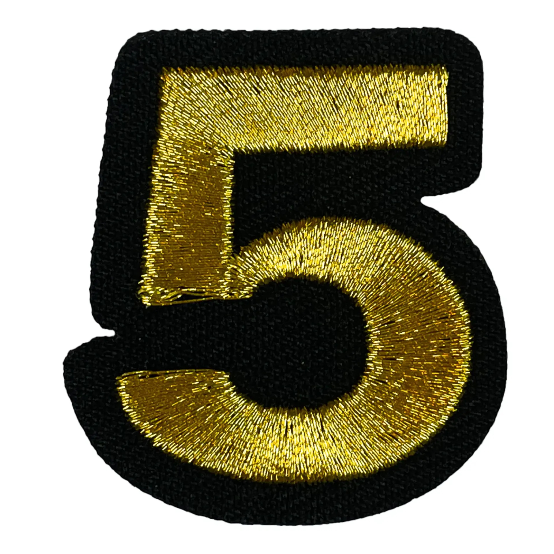 Blauw - geel embleem gouden cijfer 5.