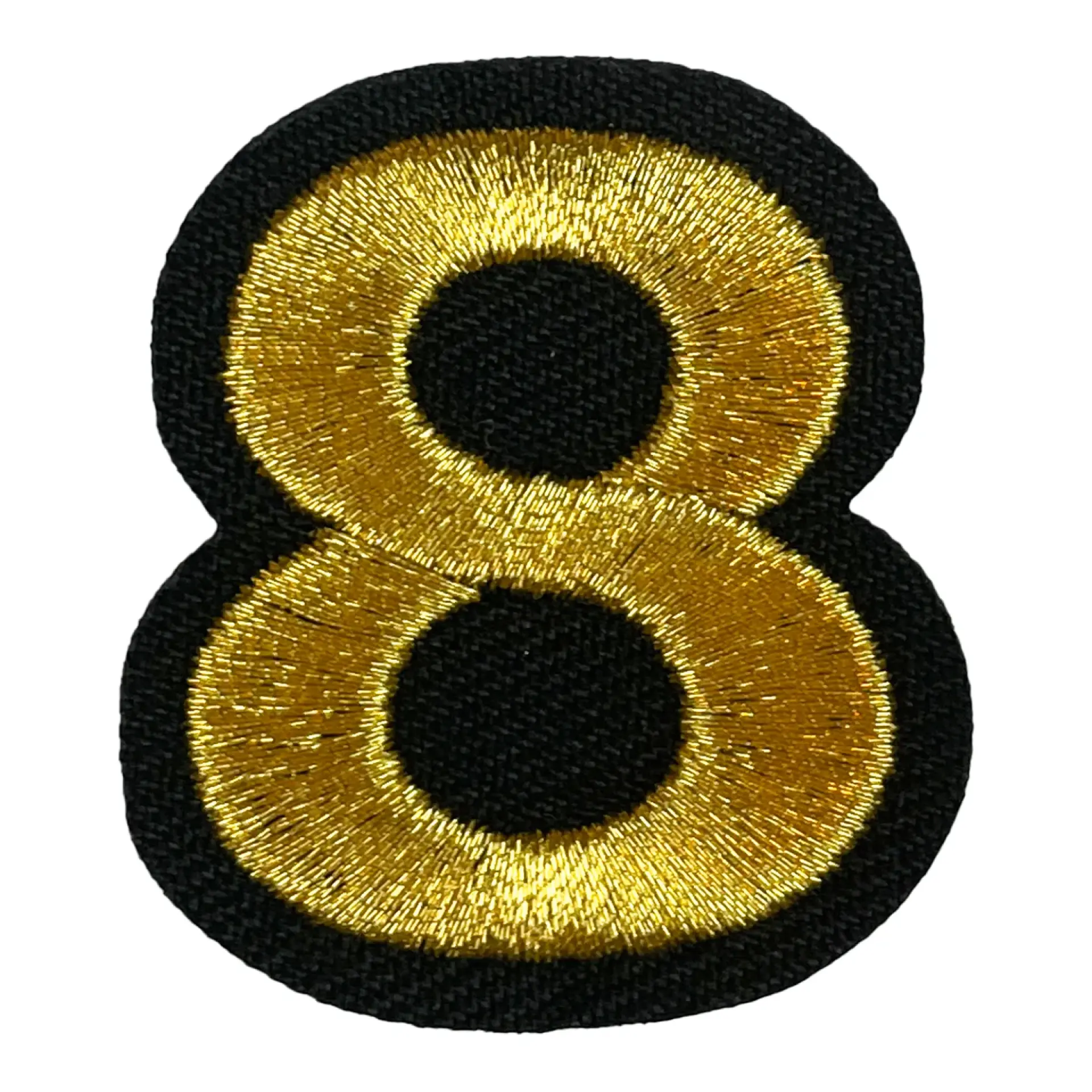 Blauw - geel embleem gouden cijfer 8.