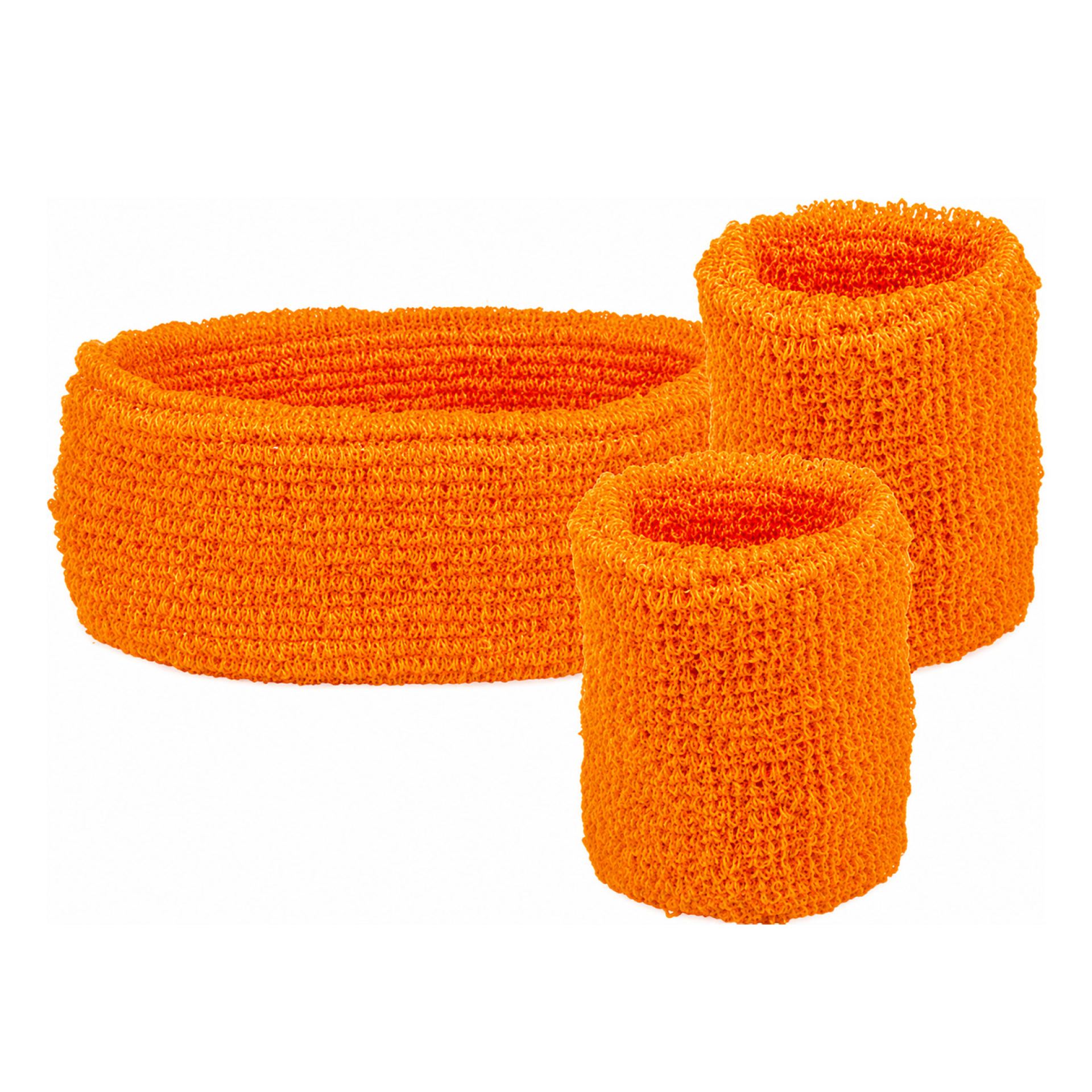 Oranje zweetbandjes set