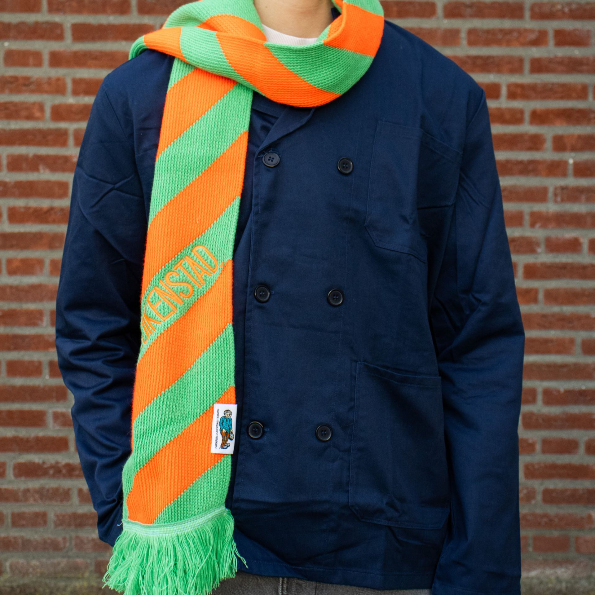 Boerenjas unisex aan met sjaal ks