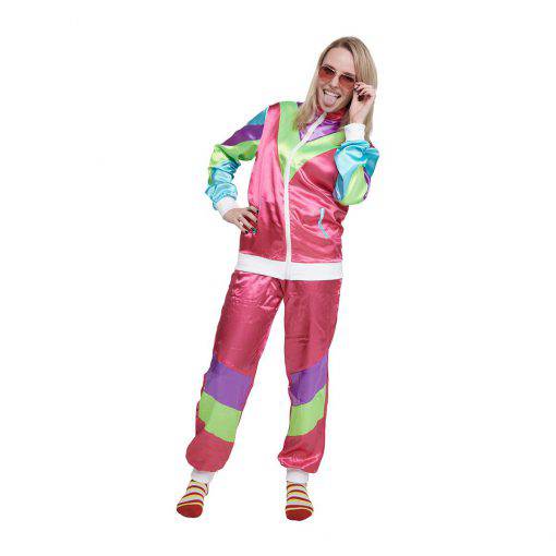 Fout trainingspak 80's roze