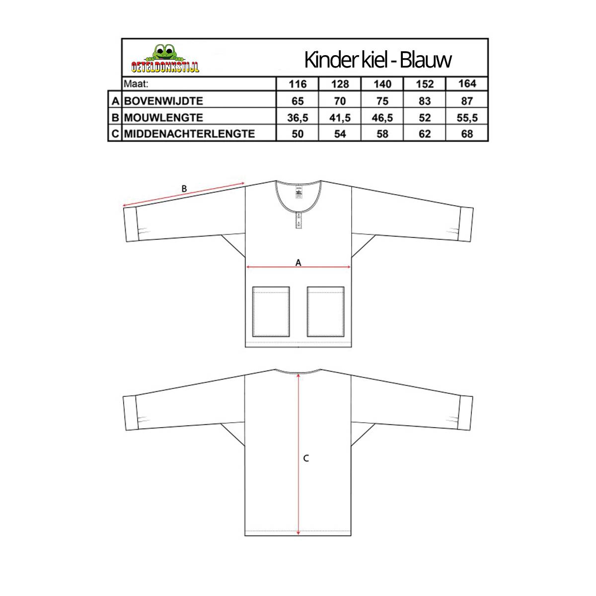 Maattabal kinder kiel blauw