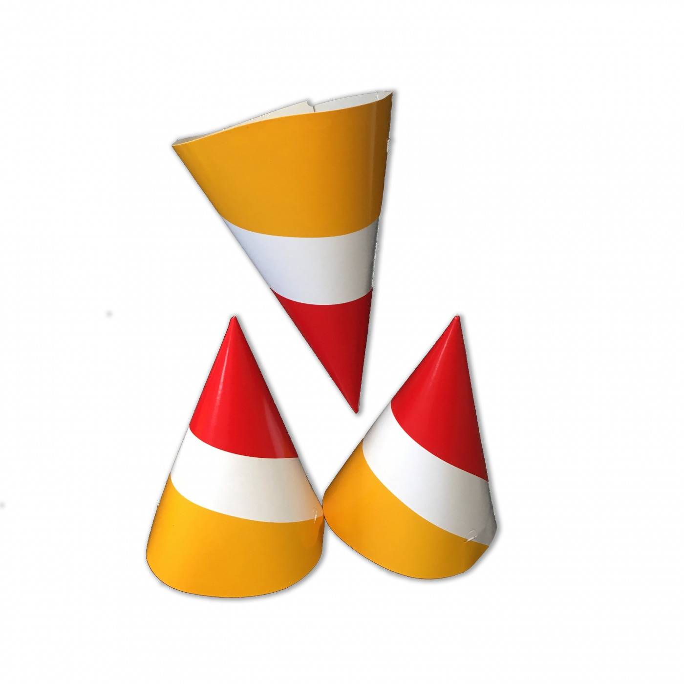 Feesthoedjes rood wit geel oeteldonk