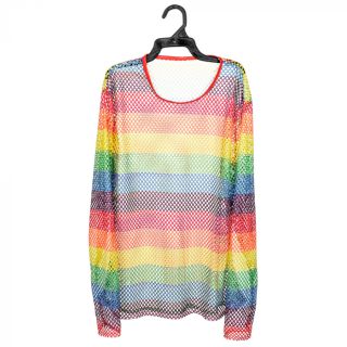 Visnet shirt regenboog