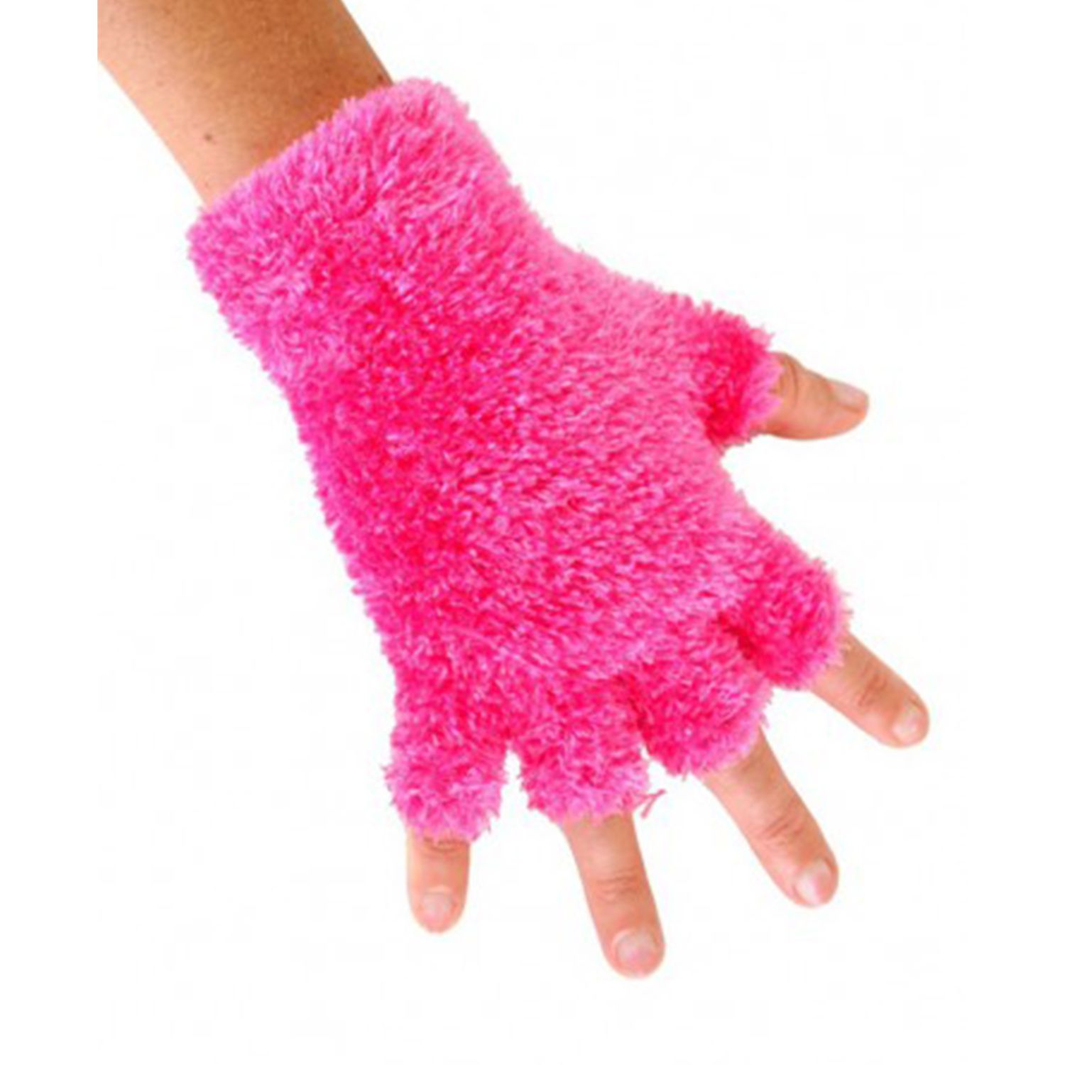 Handschoenen pluche roze