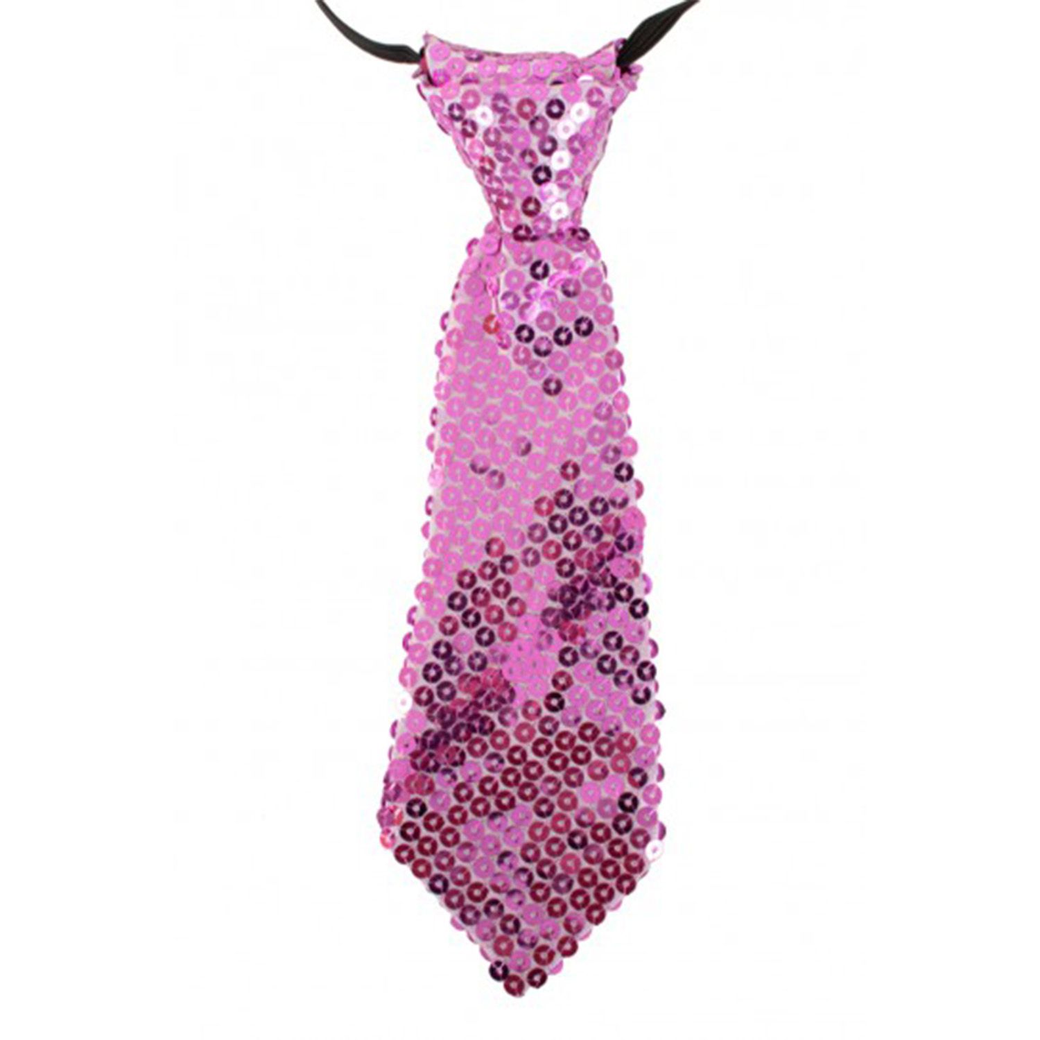 Mini stropdas roze met pailetten