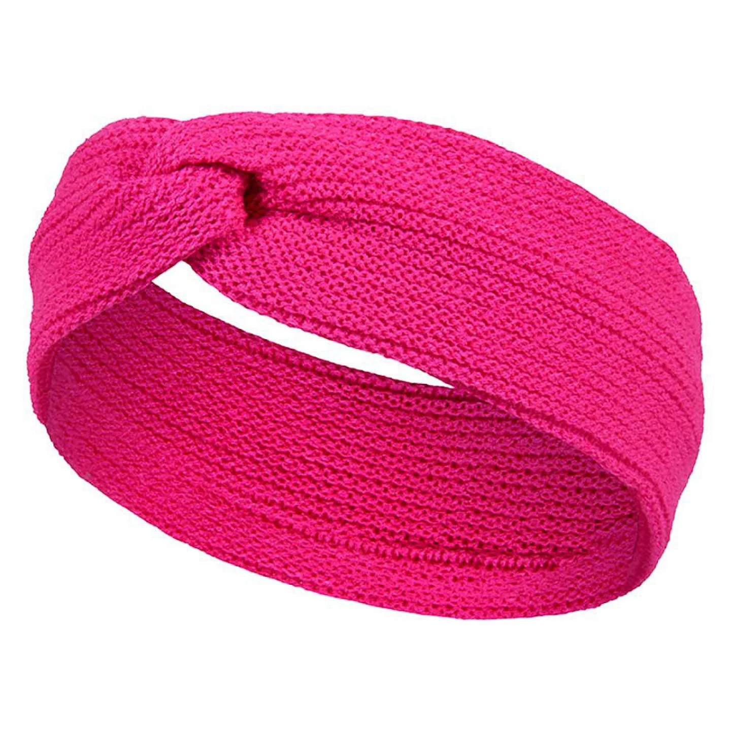 gebreide haarband roze.