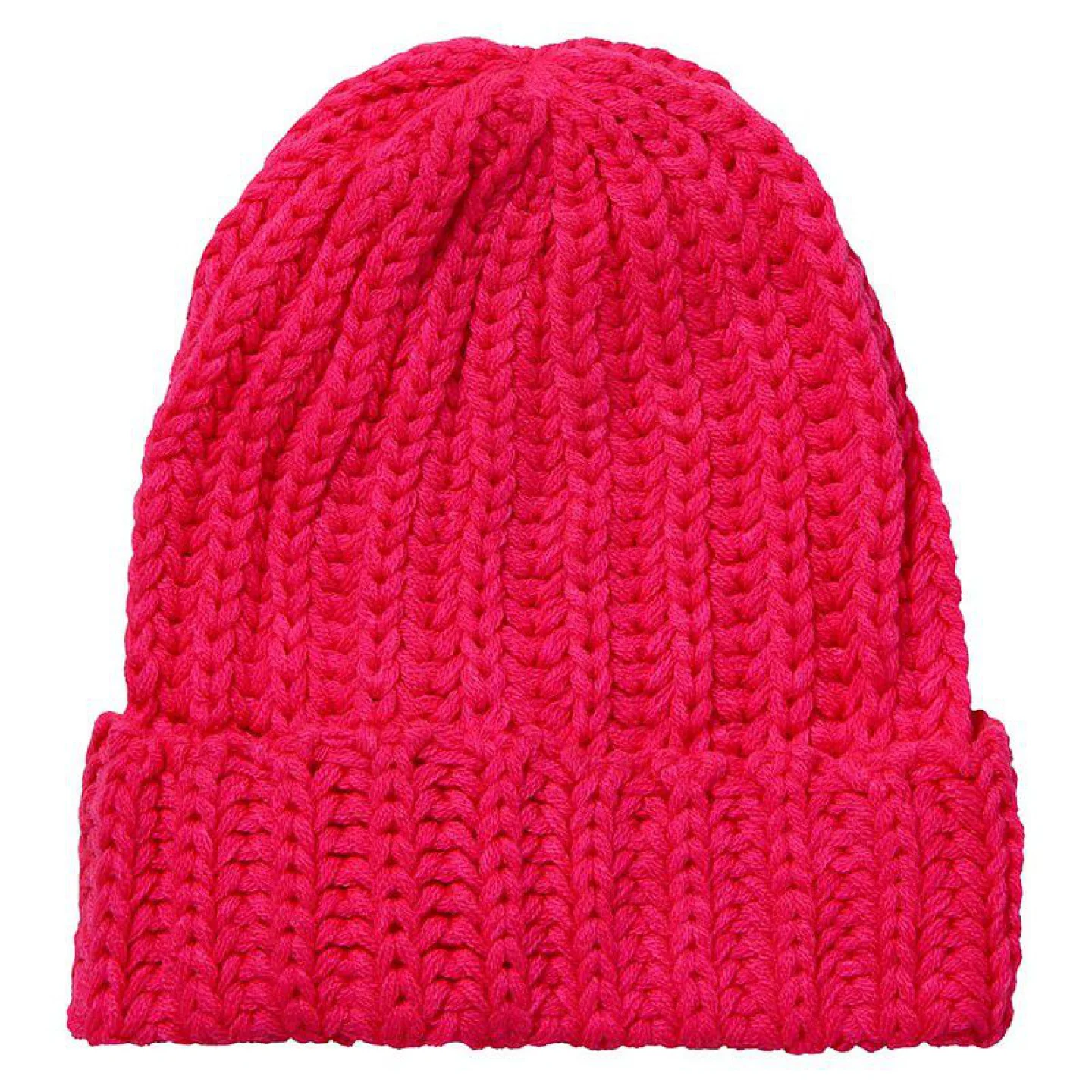 Gebreide roze muts.